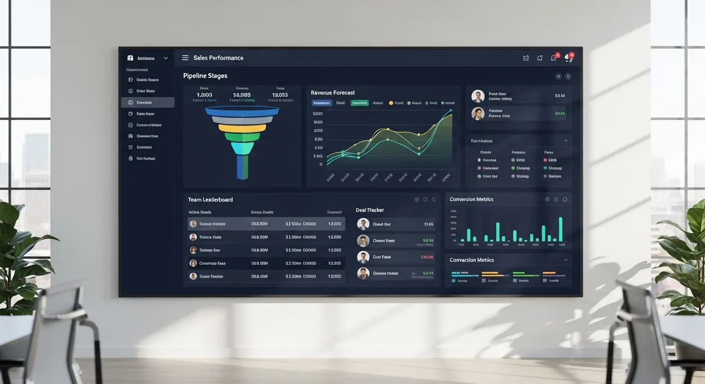 Dashboard commercial avec suivi pipeline et prévisions de ventes